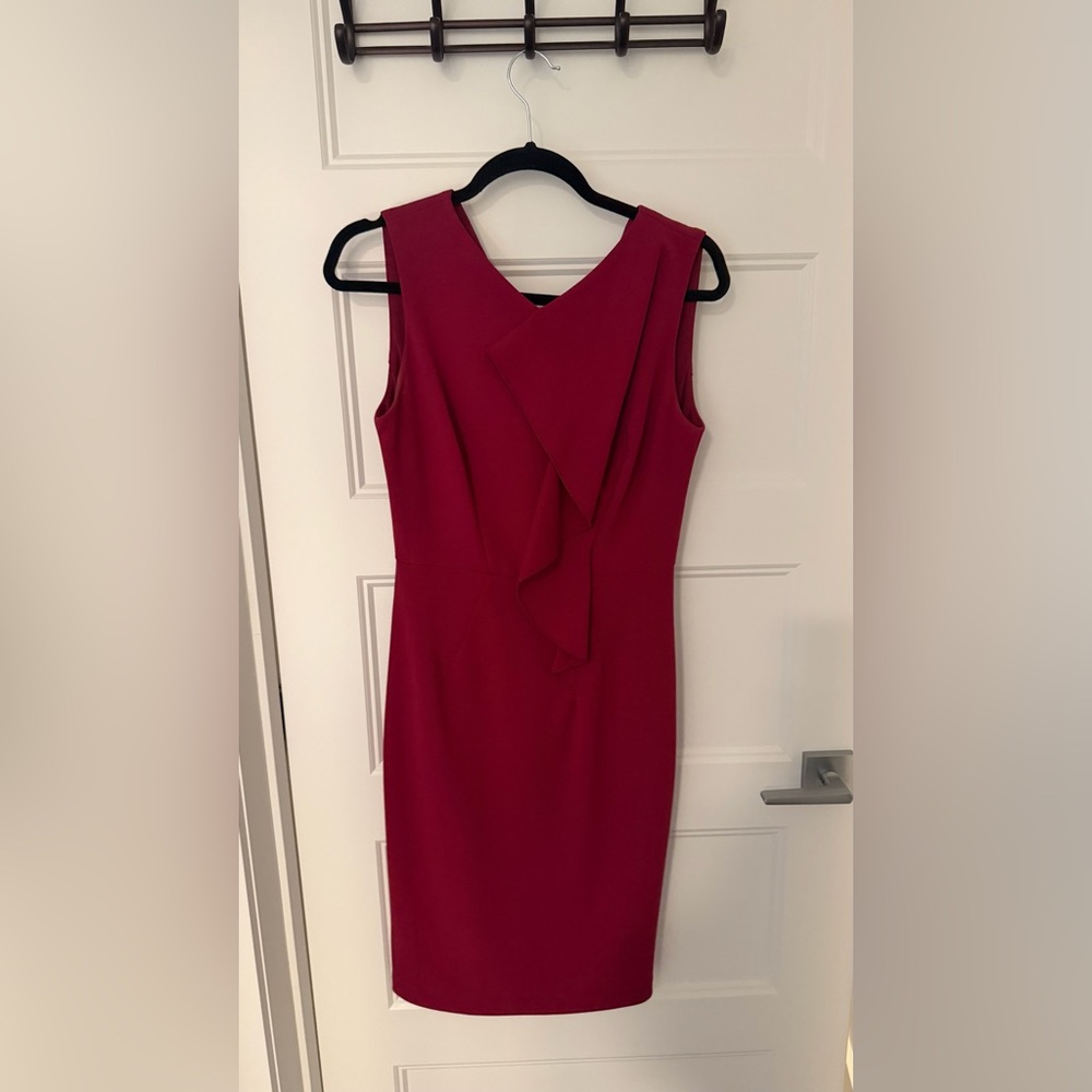 Le Chateau Asymmetrical Burgundy Dress